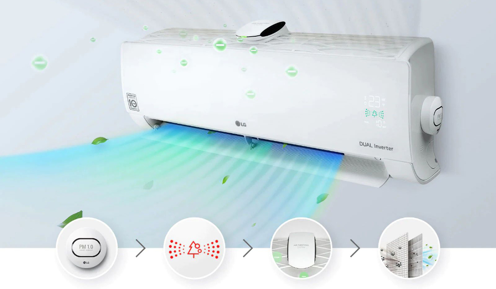 Klimatyzator LG Dualcool z oczyszczem powietrza Inverter Wi-Fi 2,5kW 25 m2