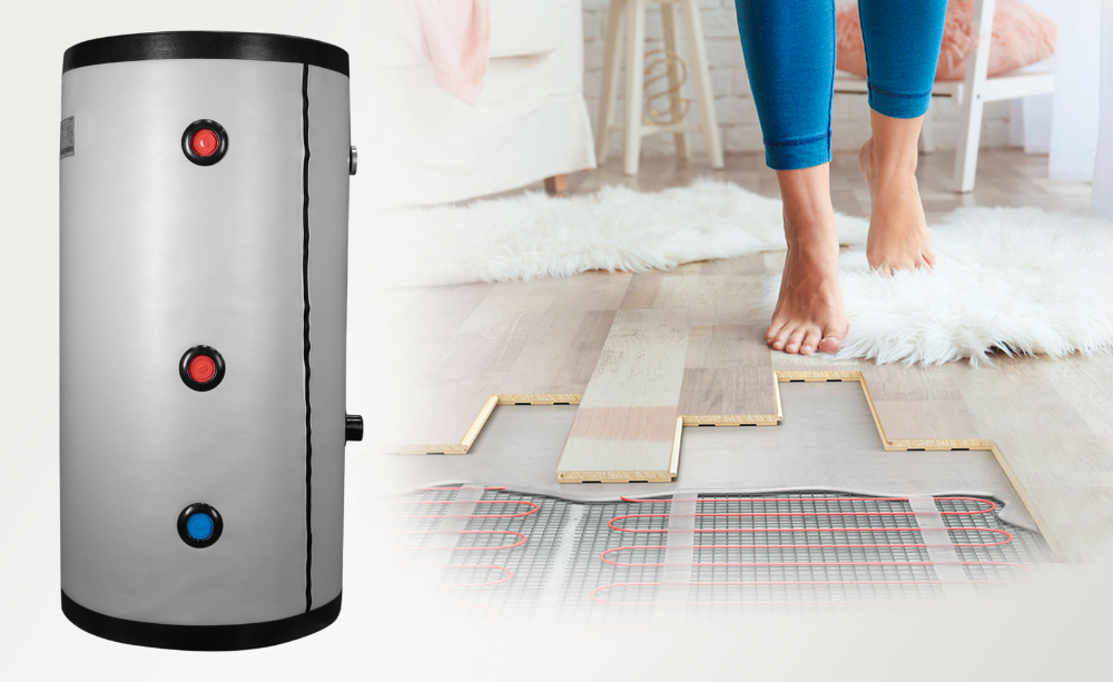 Zbiornik buforowy Rotenso Thermos Store Plus Grey 250 litrów szary